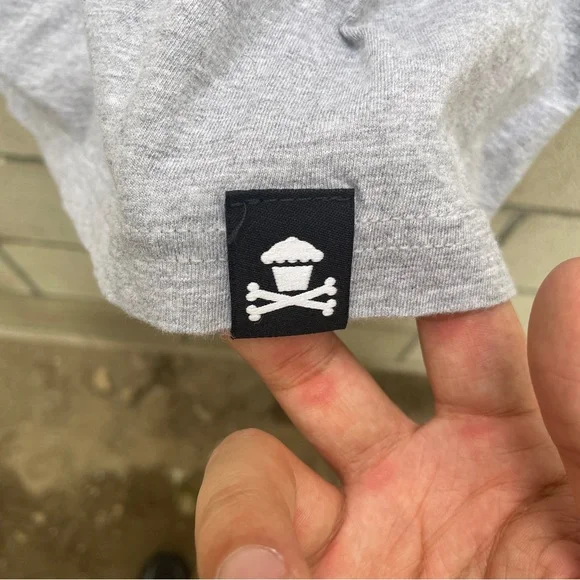 Gray Men’s Johnny Cupcake Shirt with a Basketball/Cupcake Graphic Size Medium - Picture 2 of 8